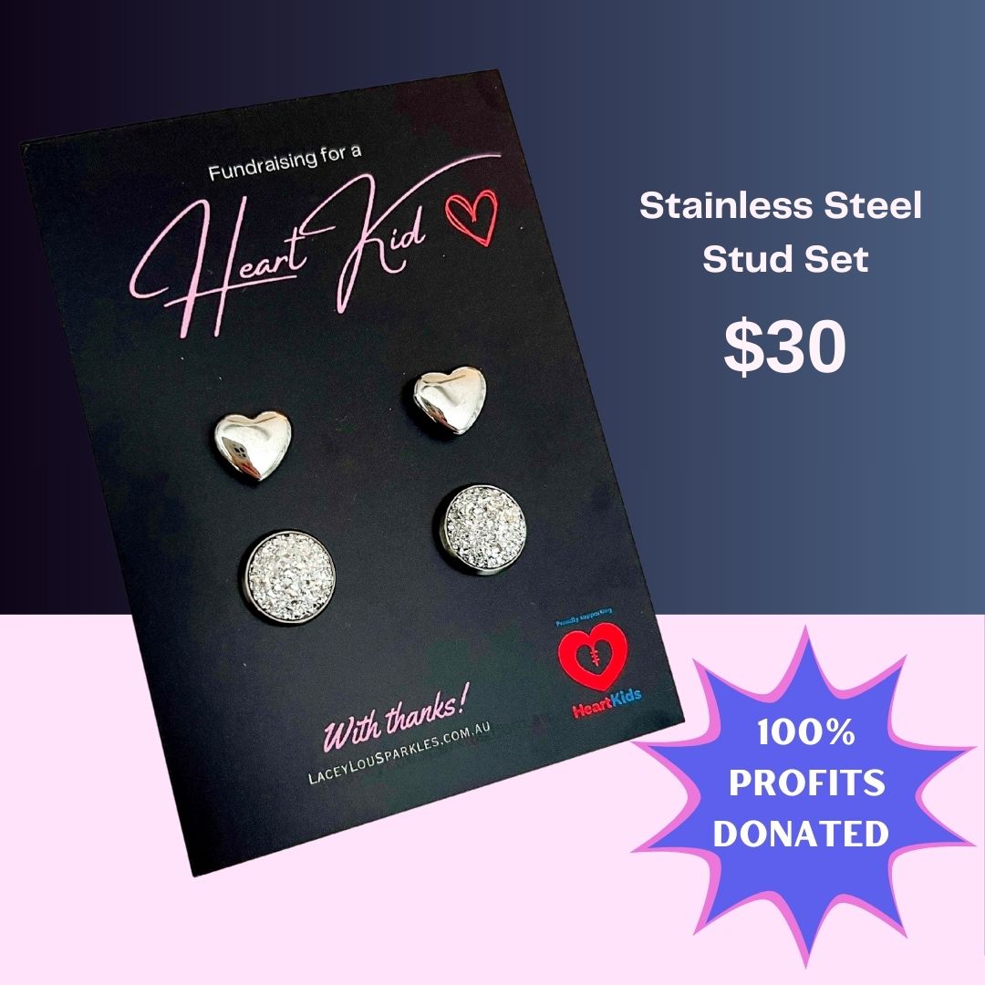 HeartKids Fundraiser Double Stainless Steel Stud Set February 2026