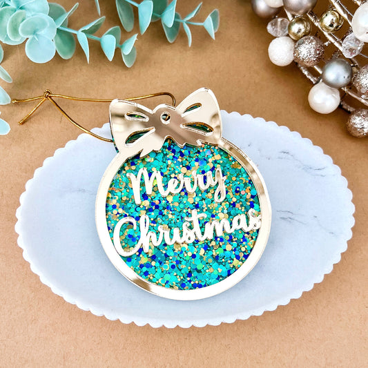 Aqua “Merry Christmas” Ornament 2025 **PRE-ORDER**