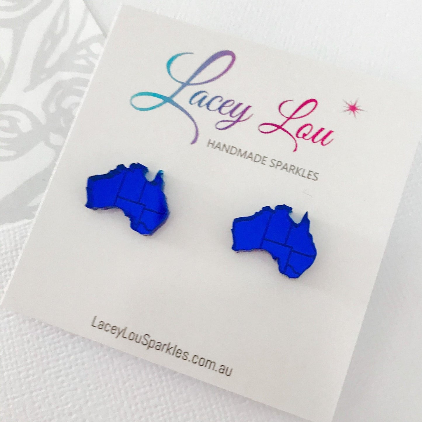 Blue Australia Day Earrings - Lacey Lou Sparkles