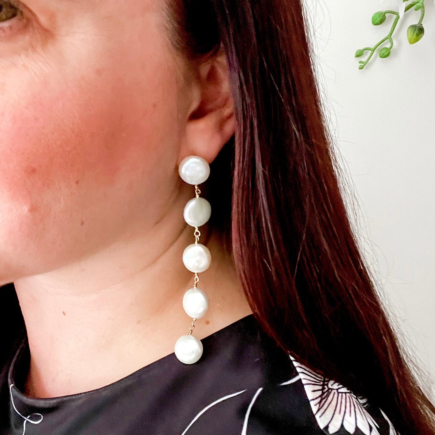 Freshwater Coin Pearl Dangle Earrings - Lacey Lou Sparkles