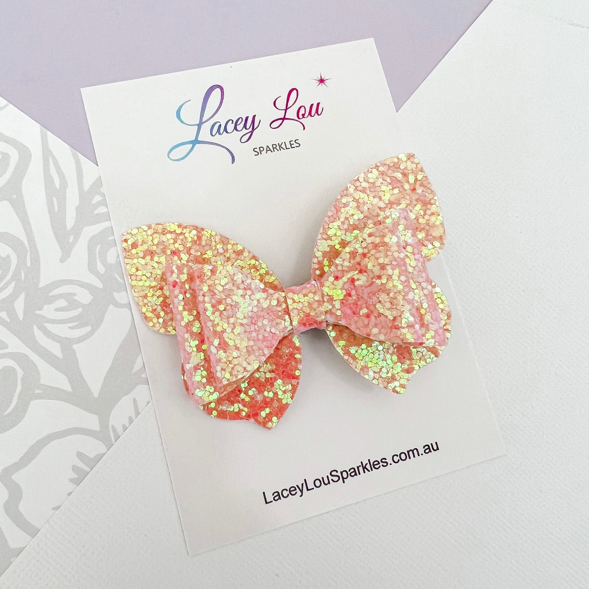 Glittery Butterfly Hair Bow - Lacey Lou Sparkles