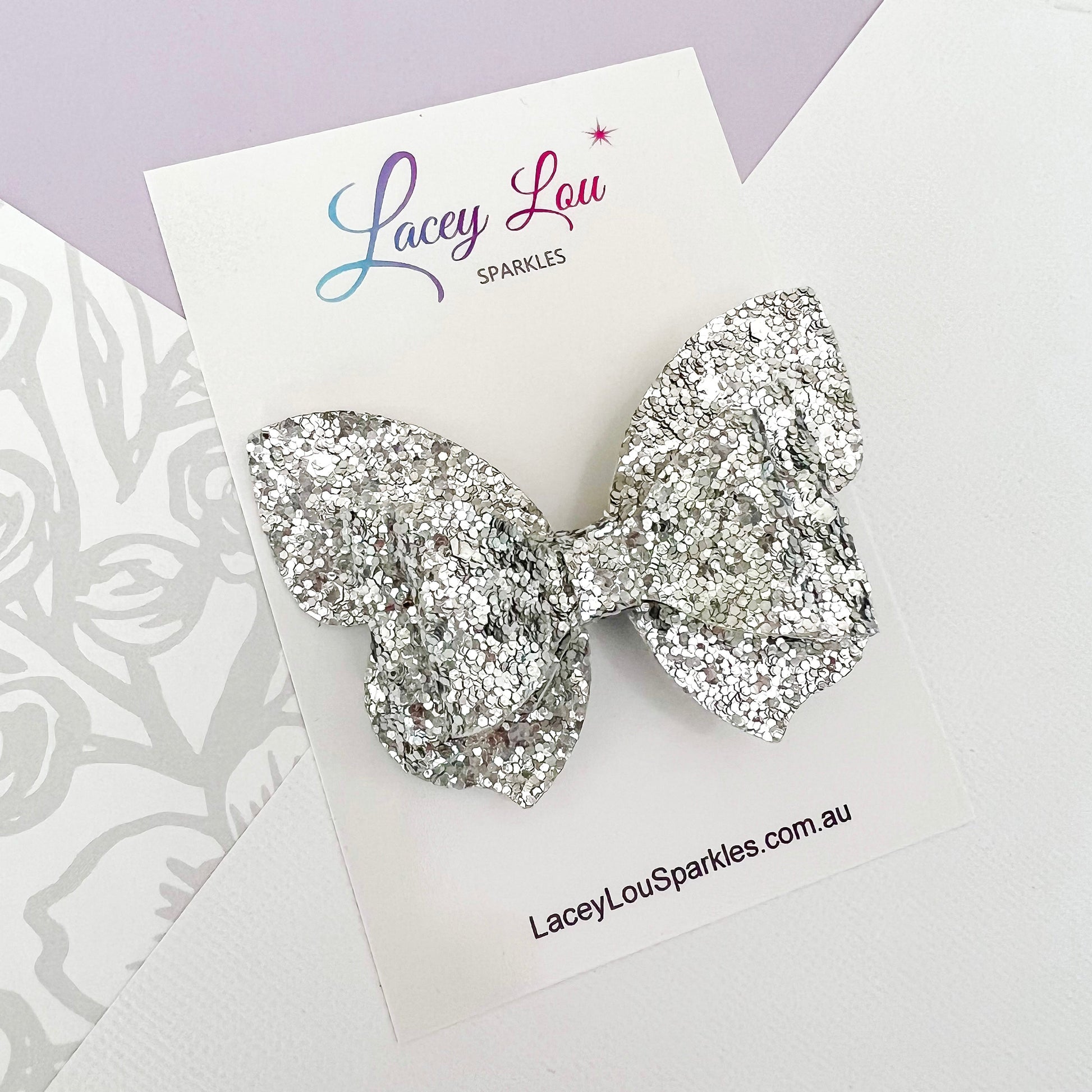 Glittery Butterfly Hair Bow - Lacey Lou Sparkles