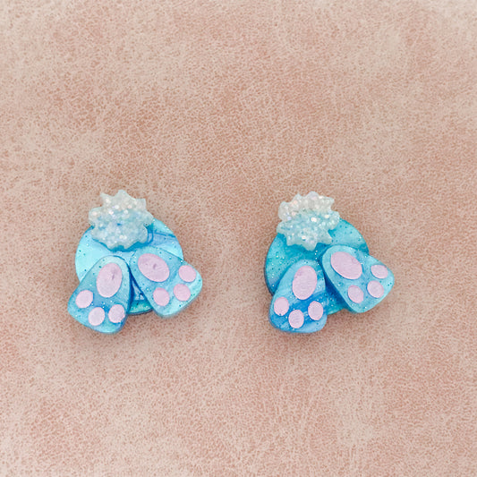 Easter Earrings - Bunny Butts (blue).