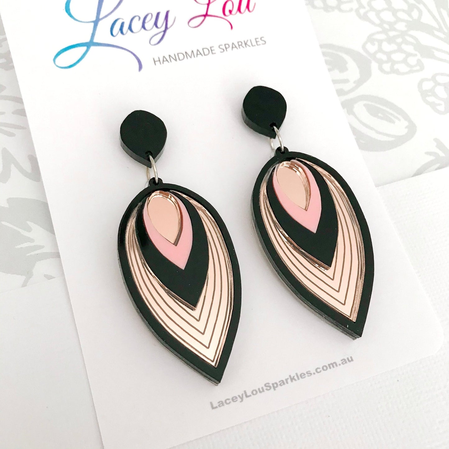 Large Luxe Teardrop Acrylic Dangle - Lacey Lou Sparkles