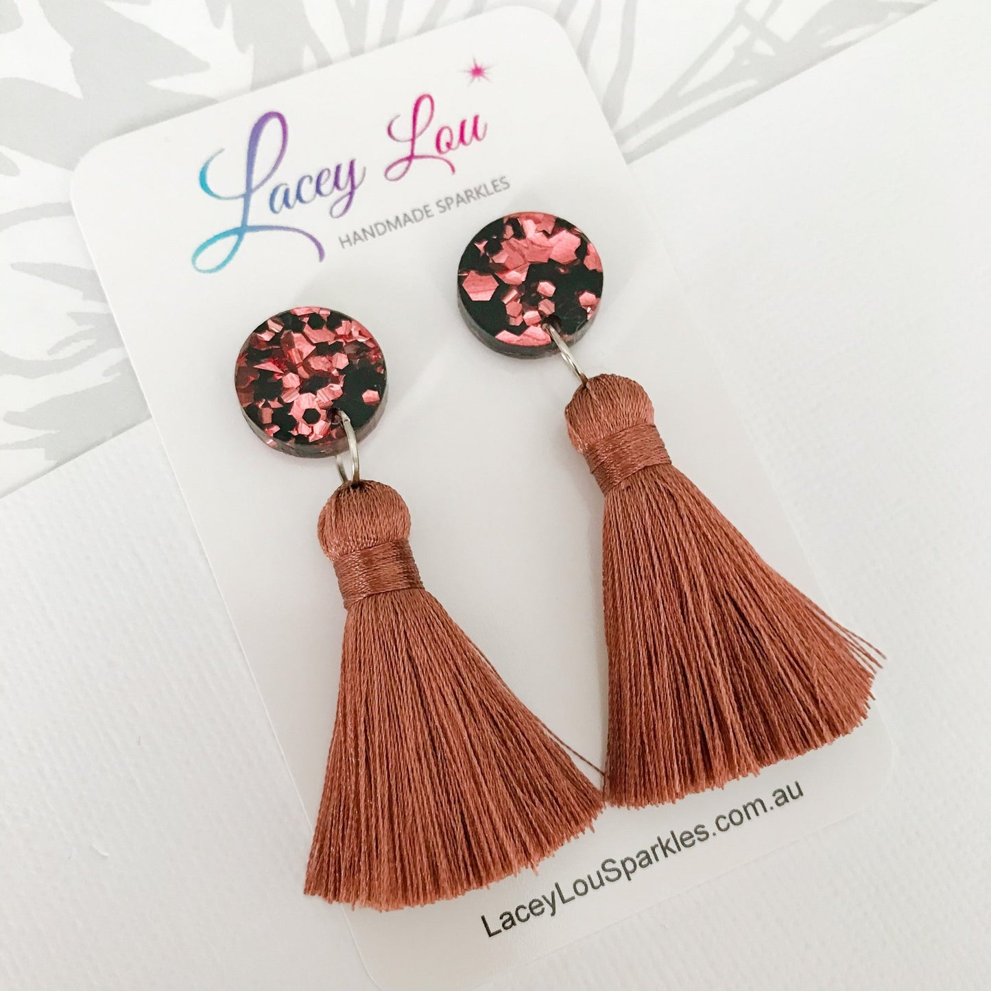 Large Silk Tassel Earring - Chocolate - Lacey Lou Sparkles