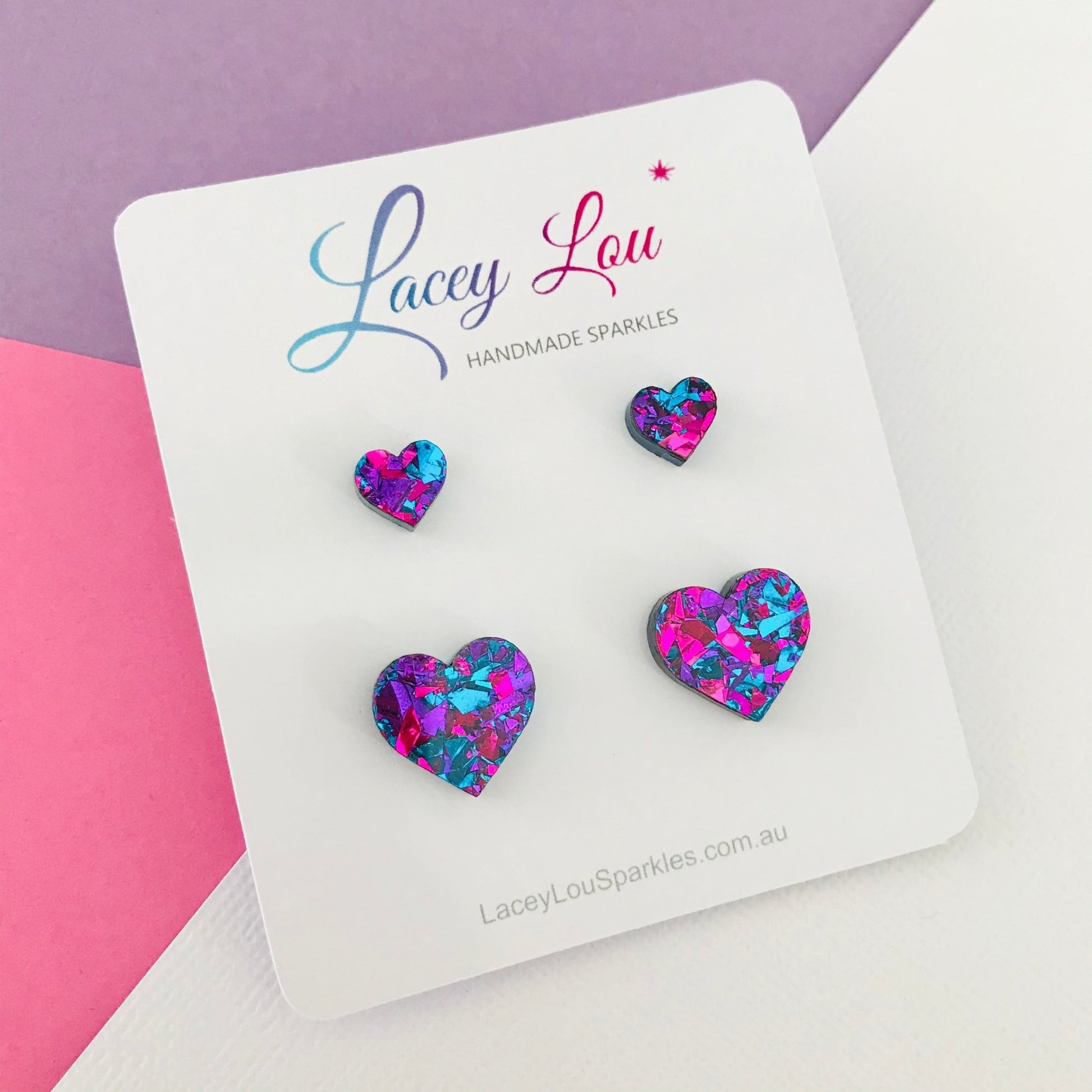 Mummy and Me Heart Stud Set - Mother Daughter Matching Earrings - Lacey Lou Sparkles
