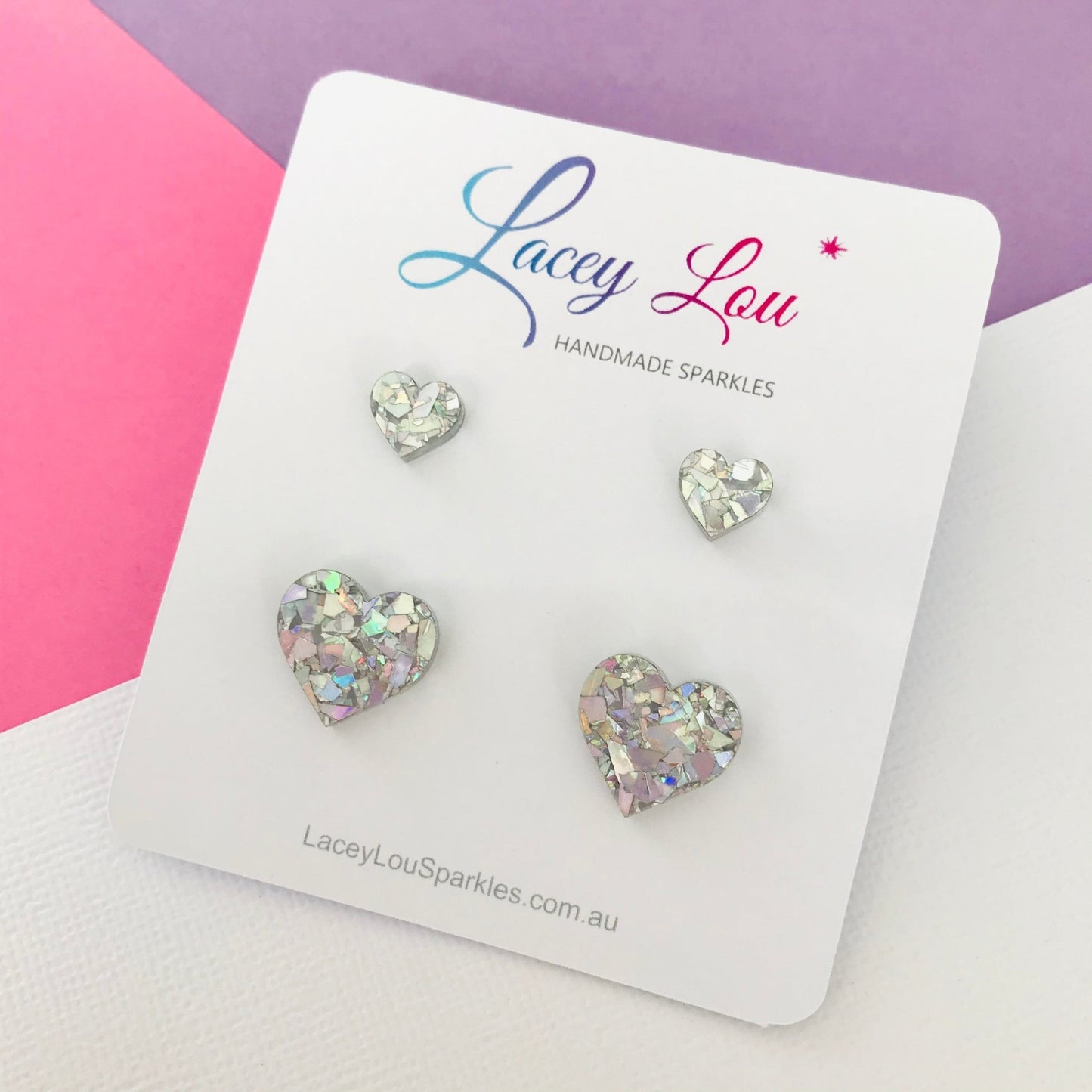 Mummy and Me Heart Stud Set - Mother Daughter Matching Earrings - Lacey Lou Sparkles