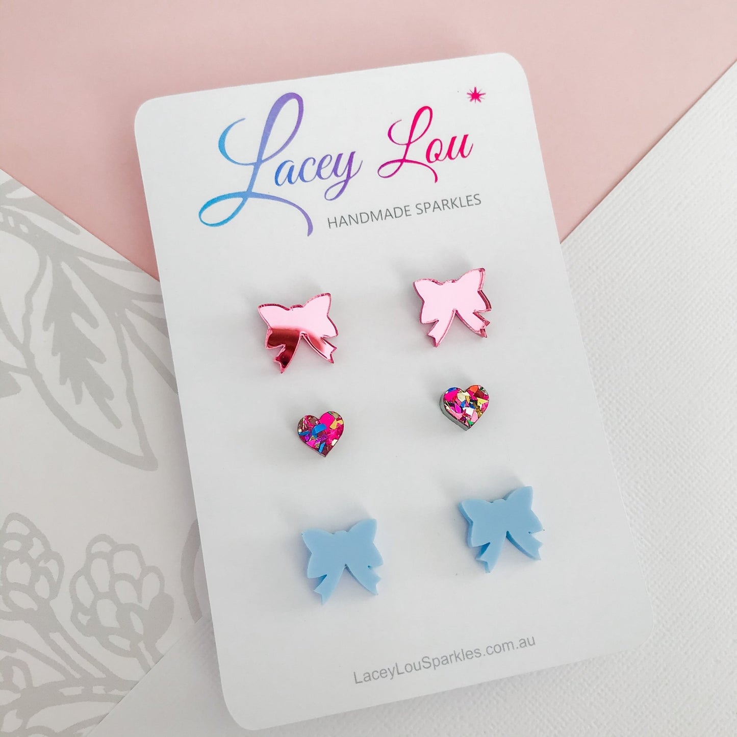 Pink and Blue Mixed Stud Gift Set - Lacey Lou Sparkles