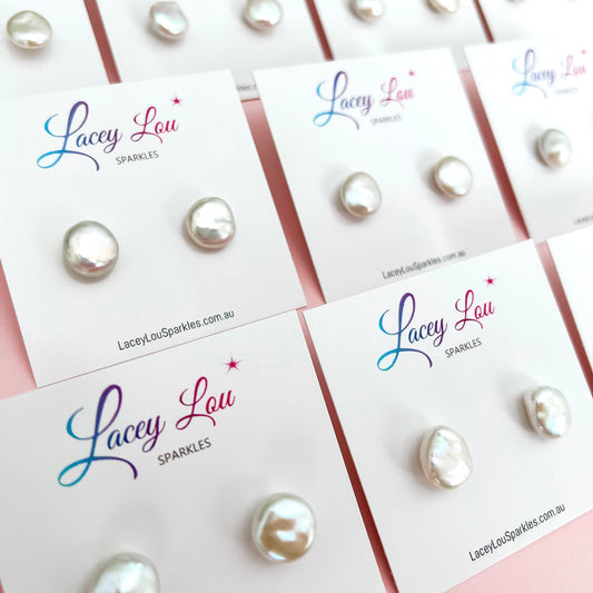 **Pre-order** Baroque Pearl Stud Earrings - Lacey Lou Sparkles