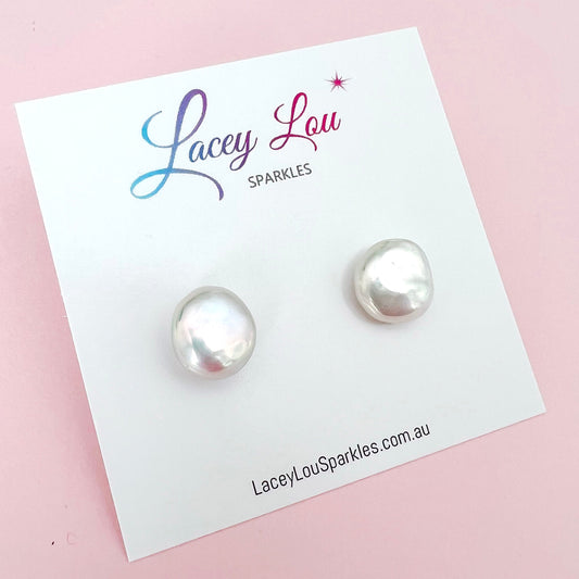 **Pre-order** Baroque Pearl Stud Earrings - Lacey Lou Sparkles