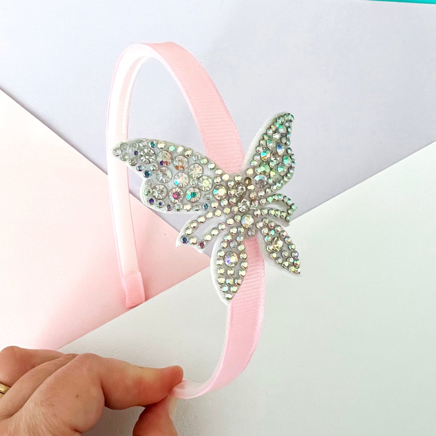 Rhinestone Butterfly Headband - Lacey Lou Sparkles