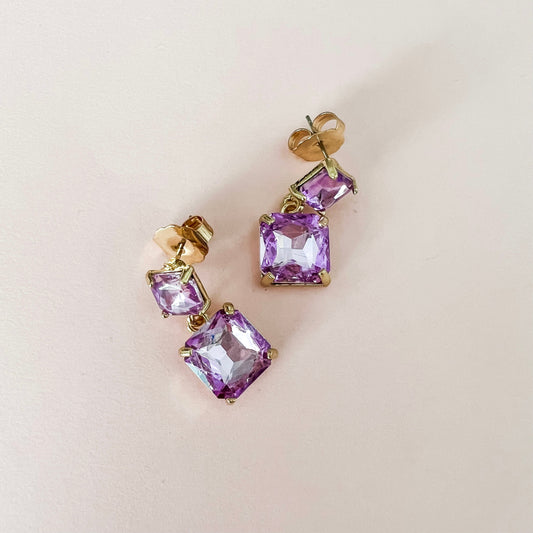 Sian Lilac Jewelled Drop Earrings - Lacey Lou Sparkles