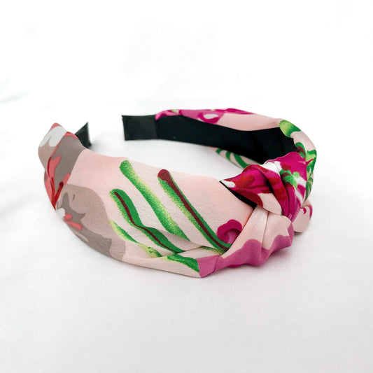 Silky Floral Knotted Headband - Lacey Lou Sparkles
