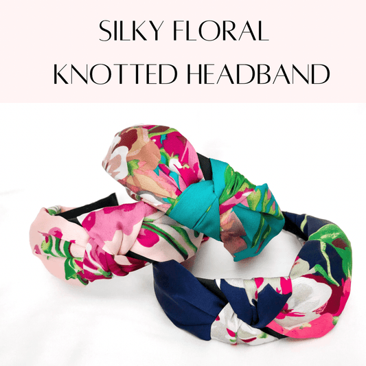 Silky Floral Knotted Headband - Lacey Lou Sparkles