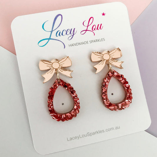 Small Open Teardrop Dangle - Rose Gold - Lacey Lou Sparkles