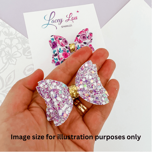 Sweet Hair Bow Set - Pink & Gold - Lacey Lou Sparkles