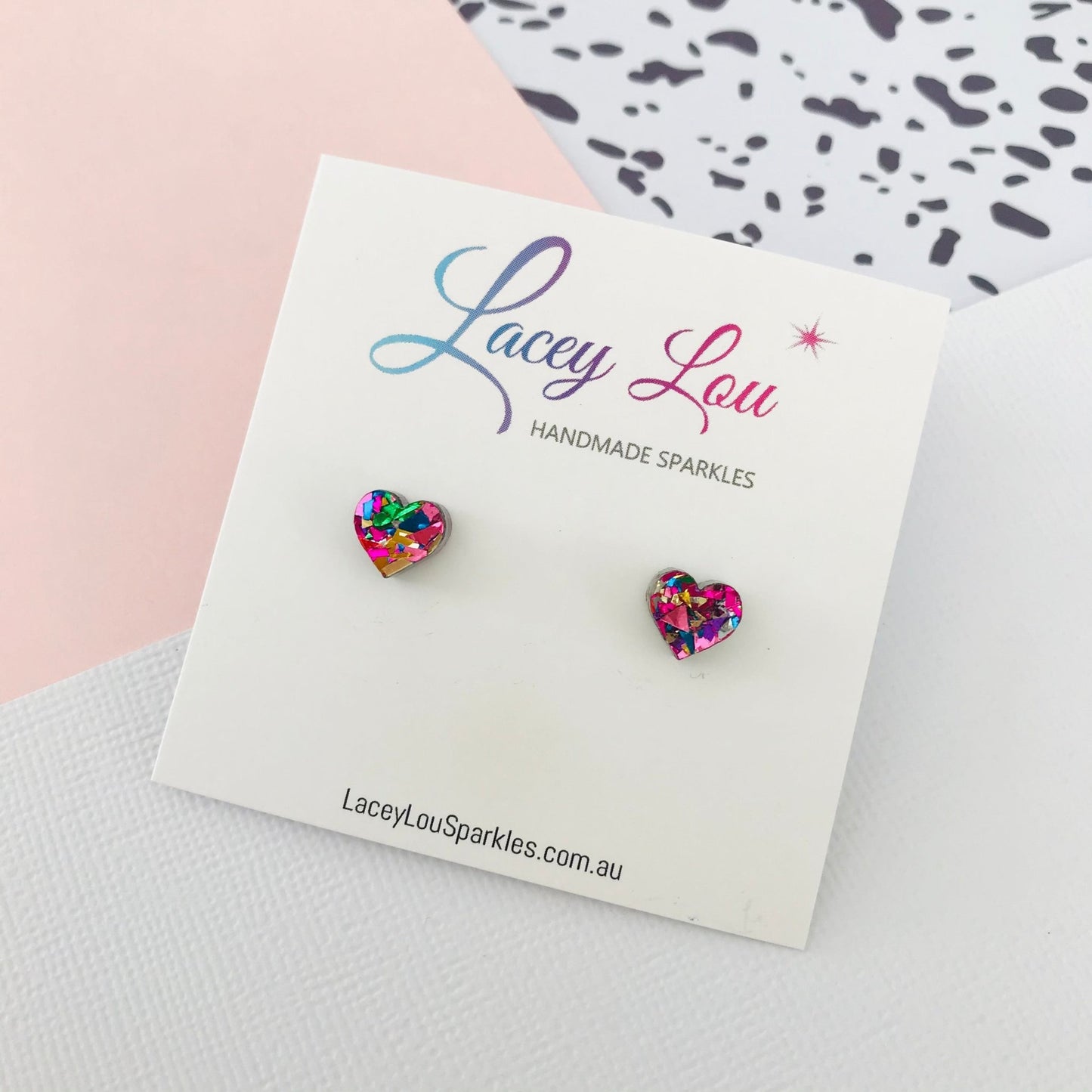 Tiny Heart Earrings - 20 colours to choose from! - Lacey Lou Sparkles
